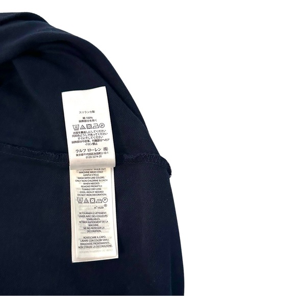 Ralph Lauren Polo Shirt Big Pony Logo American Flag Design Medium Navy Blue - Picture 6 of 7